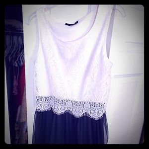 White and Black lace dress
